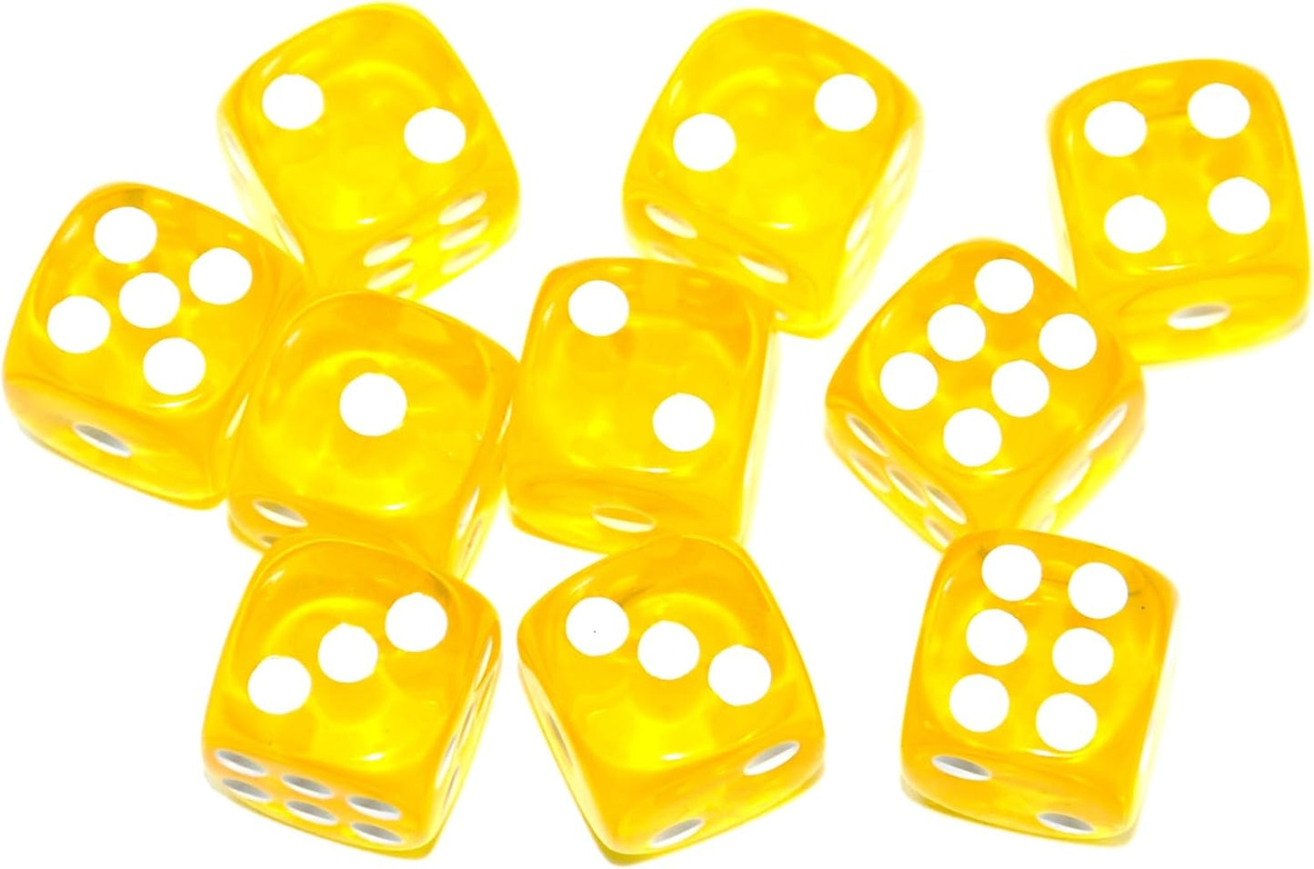 SmartDealsPro 10-Pack D6 Six Sided 16mm Transparent Dice Die for DND, MTG, RPG, Tenzi, Yahtze, Bunco, Table Borad Games, Math Teaching