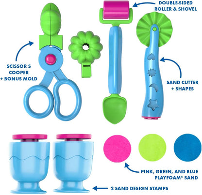 Educational Insights Playfoam Sand Sensory Set - Non-Toxic Play Sand Toys for Toddlers, Squishy Sensory Bin Filler for Home or Preschool Classroom, Moldable Crafting Compound, Kids Ages 3+