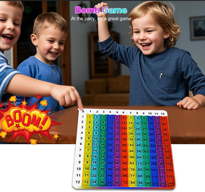 12x12 Multiplication Table Game Learning Mat,Math Educational Board Game,Interactive Times Table Game,STEM Math Skills Training for Ages 4-12,Sensory Multiplication Teaching Tool for Home and School