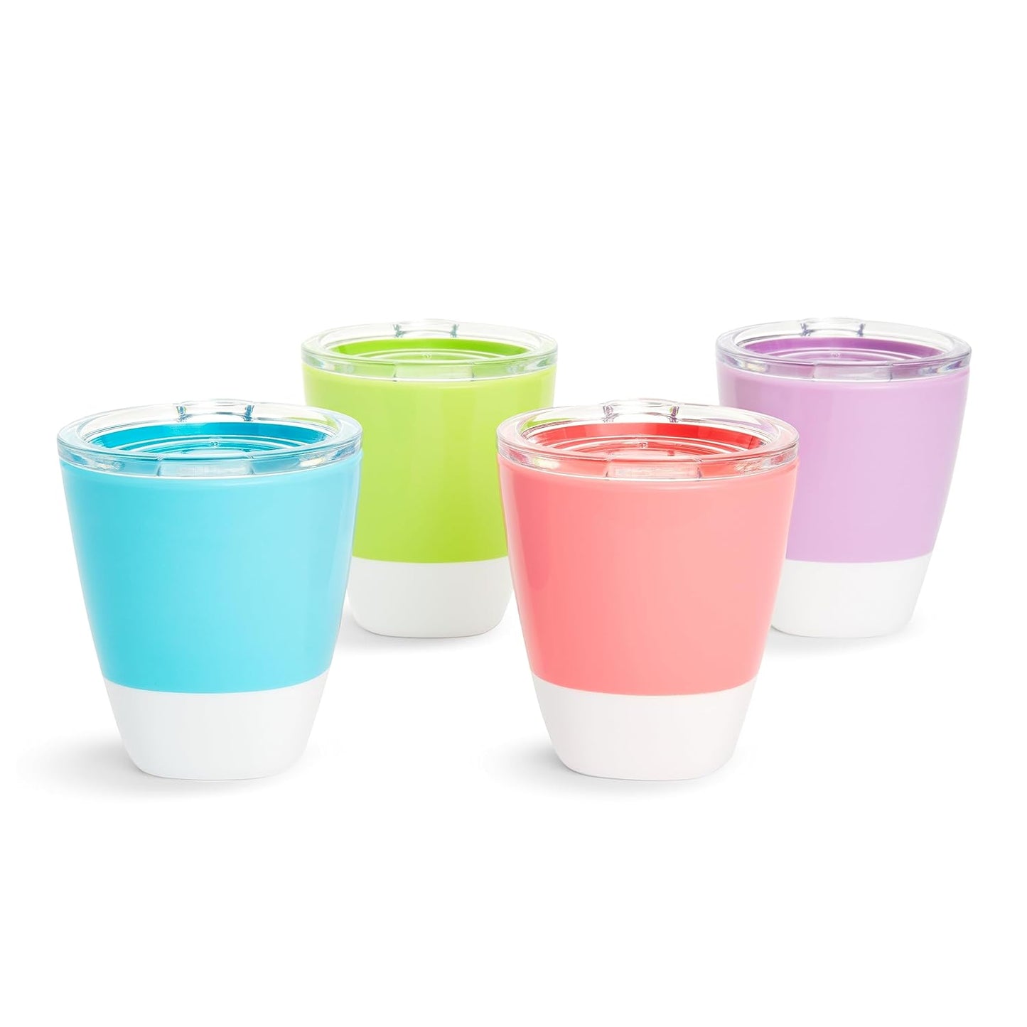 Munchkin® Splash™ Open Toddler Cups with Training Lids, 7 Ounce, Multicolored, 4 Pack | Open, with Training Lids