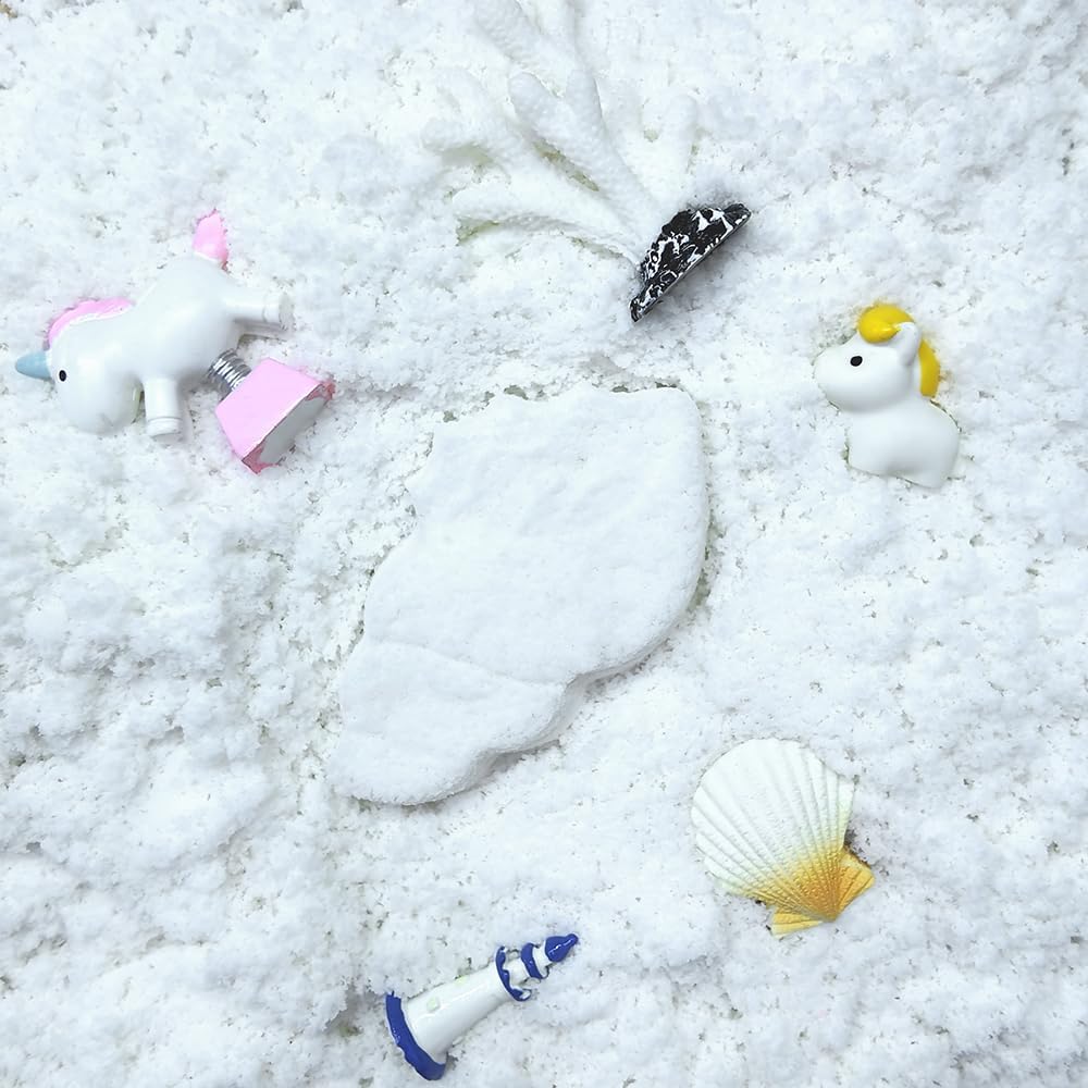 Sensory Bin Filler for Toddlers, Fake Snow Play Sand, Soft Latex Sensory Table Fillers for Classroom Learning, White Sensory Material for Indoor Sensory Play