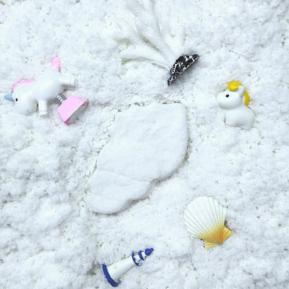 Sensory Bin Filler for Toddlers, Fake Snow Play Sand, Soft Latex Sensory Table Fillers for Classroom Learning, White Sensory Material for Indoor Sensory Play