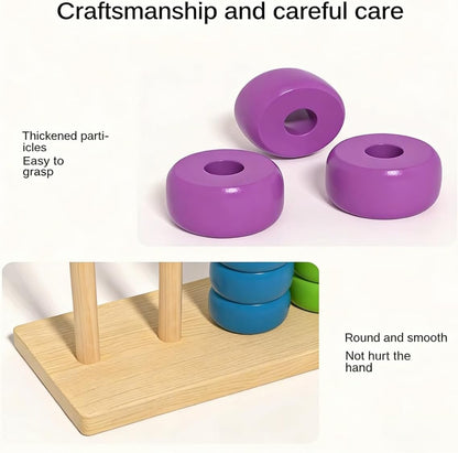 Adult Color Stack Attack Challenge Game，Color Pile Up Challenge for 2 Players| Competitive Tabletop Brain Teaser for Family Game Night| Stack Solve Set with Racks,Rings,Cards (1)
