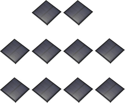 MECCANIXITY 10PCS 2V 0.08W 0.04A Mini Solar Panels for Solar Power, Small Solar Photovoltaic Cells Charge DIY Electric Toy Materials Solar System Kits, 1.57" x 1.57"