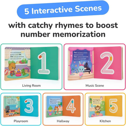 Bimi Boo Numbers Tracing Book - Early Math Tracing Activity for Babies - Toddler Counting Toy