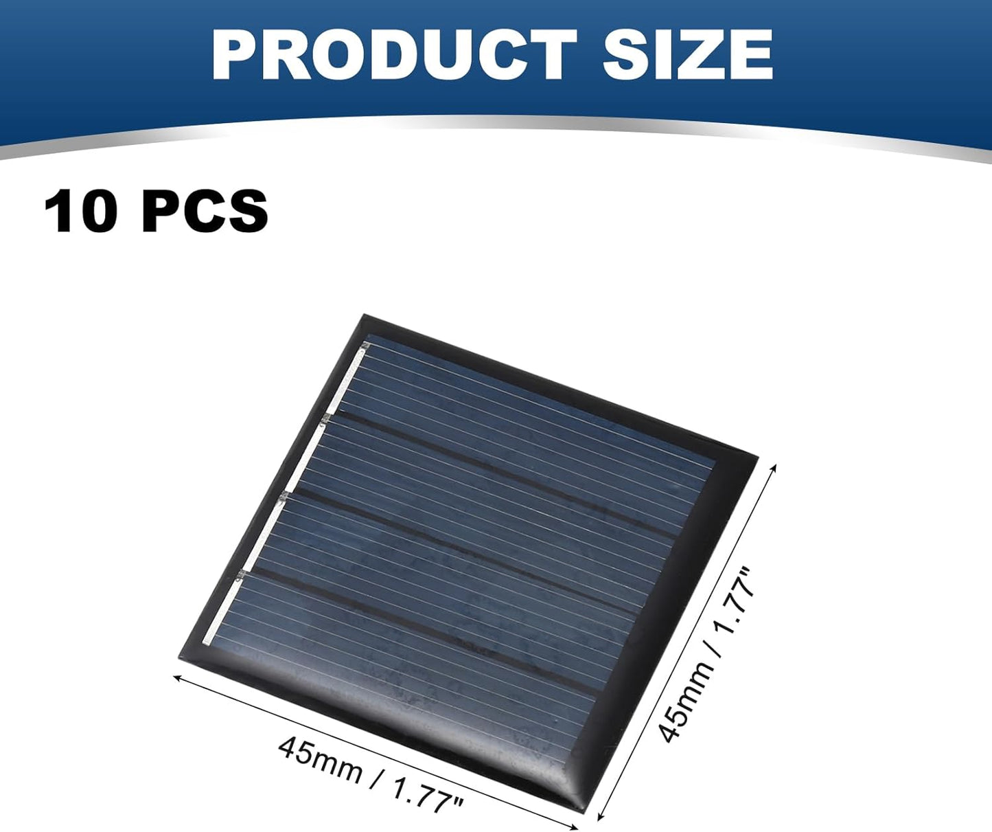 MECCANIXITY 10PCS 2V 0.08W 0.04A Mini Solar Panels for Solar Power, Small Solar Photovoltaic Cells Charge DIY Electric Toy Materials Solar System Kits, 1.57" x 1.57"