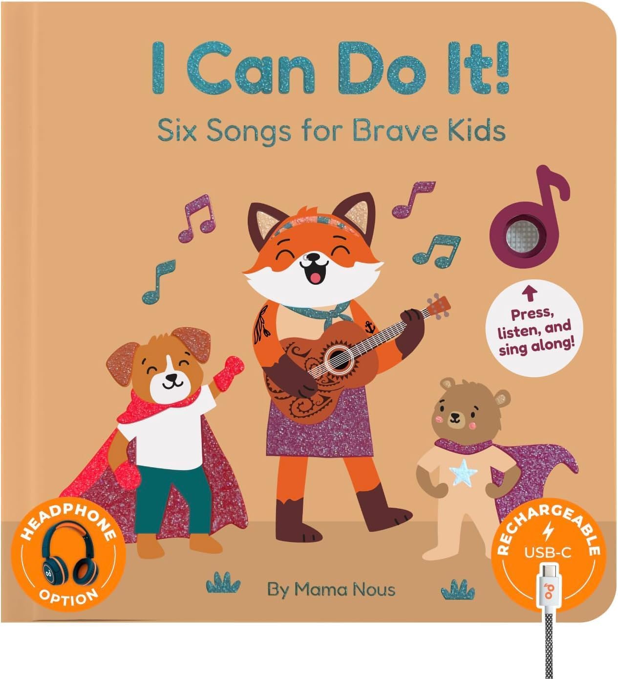 Cali’s Books Wind Down – USB-C Rechargeable Baby Book for Toddlers 1-3, Headphone Jack, Expert-Designed Bedtime Musical Book with Gentle Activities and Affirmations for a Calming Nightly Routine