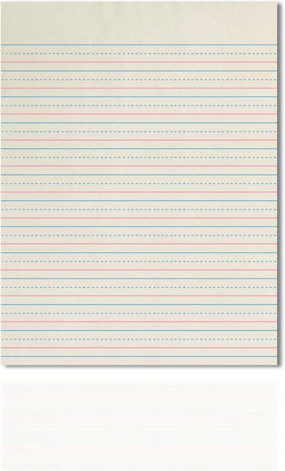 School Smart Zaner-Bloser Writing Paper, Handwriting Practice Lined Paper, Grade 2 to 3 Learning, 1/2 Inch Rule, 10-1/2 x 8 Inches, 500 Sheets