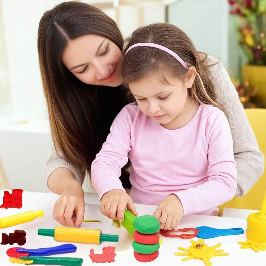 Unleash Creativity with 6 Unique Dino Molds Dough Toys Dough Accessories Set.Ideal as a Gift for Kids Aged 3-4-8 Years
