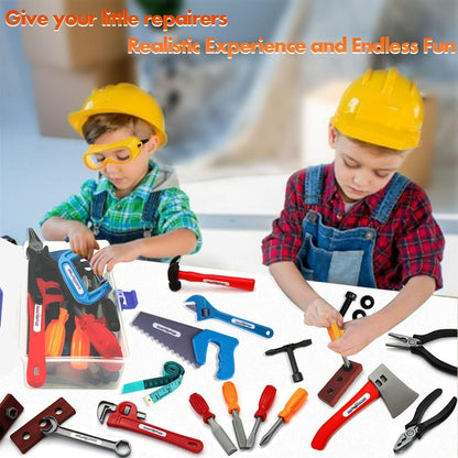 21 Pieces Kids Toy Tool Set and Power Play Tools, Construction Toys Working Tools Educational Pretend Role Play Set with a Handy Storage Box and Portable Sturdy Ideal Gifts Toolkit for Toddlers