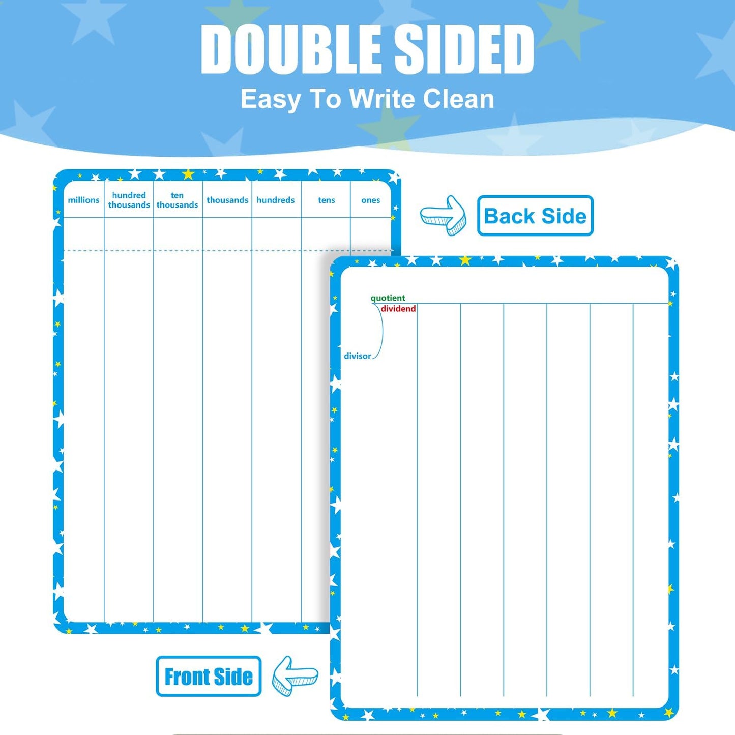 10 Pack Dry Erase Math Hundred Board Card Laminated Double Sided Number 1-100 Chart Easy to Write Consecutive Number Counting Chart for Students Math Manipulatives