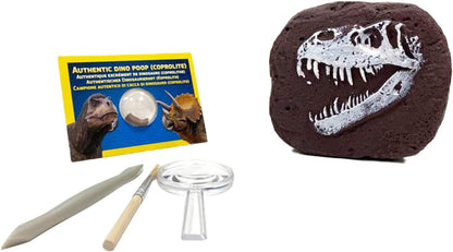 National Geographic Dinosaur Dig Kit - Fascinating Excavation Kits for Kids with Replica T-Rex Tooth and Genuine Dino Poop Fossil | STEM Educational Science Kits Gifts for 8+ Year Old Boys and Girls