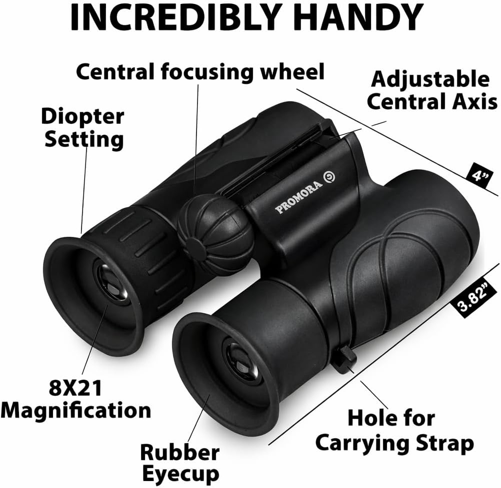 Binoculars for Kids – Perfect Toy for Little Boys and Girls – Extensive Set Incl. Magnifying Glass & Compass – Powerful Magnification 8X21 – 3 to 12 Year Old Kids for Toddler
