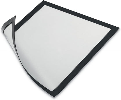 Durable Duraframe Sign Holder, Letter-Size 8.5" x 11" Inch, Black Magnetic Frame - Wall Mount, Pack of 2