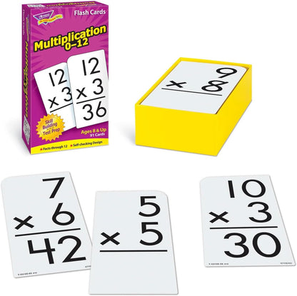 TREND ENTERPRISES: Multiplication 0-12 Skill Drill Flash Cards, Exciting Way for Everyone to Learn, Facts Through 12, Self-Checking, Great for Skill Building and Test Prep, 91 Cards Included, Ages 8+