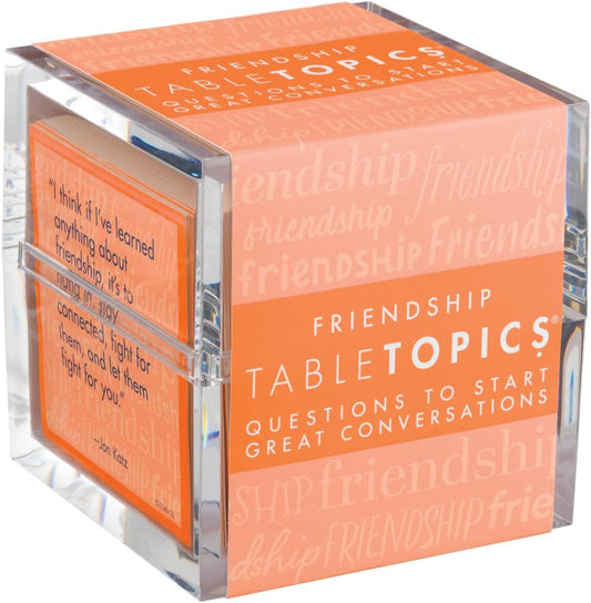 TableTopics Friendship Conversation Starter Card Game - 135 Entertaining Questions Plus Quotes & Tips for Groups of Adult Friends to Play & Deepen Bonds, Girls’ Night Activity