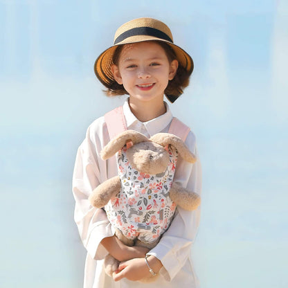 GAGAKU Doll Carrier for Stuffed Animals, Reborn Baby Doll Accessories Toy Carriers for Kids 3+ Toddlers - Pink Wax Flowers