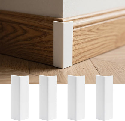 Pangda Baseboard Corners Blocks Self Adhesive Rubber Safety Corner Protectors Proofing Edge Guard Corner Cushion for Wall Furniture Edge(White,12 Pcs)