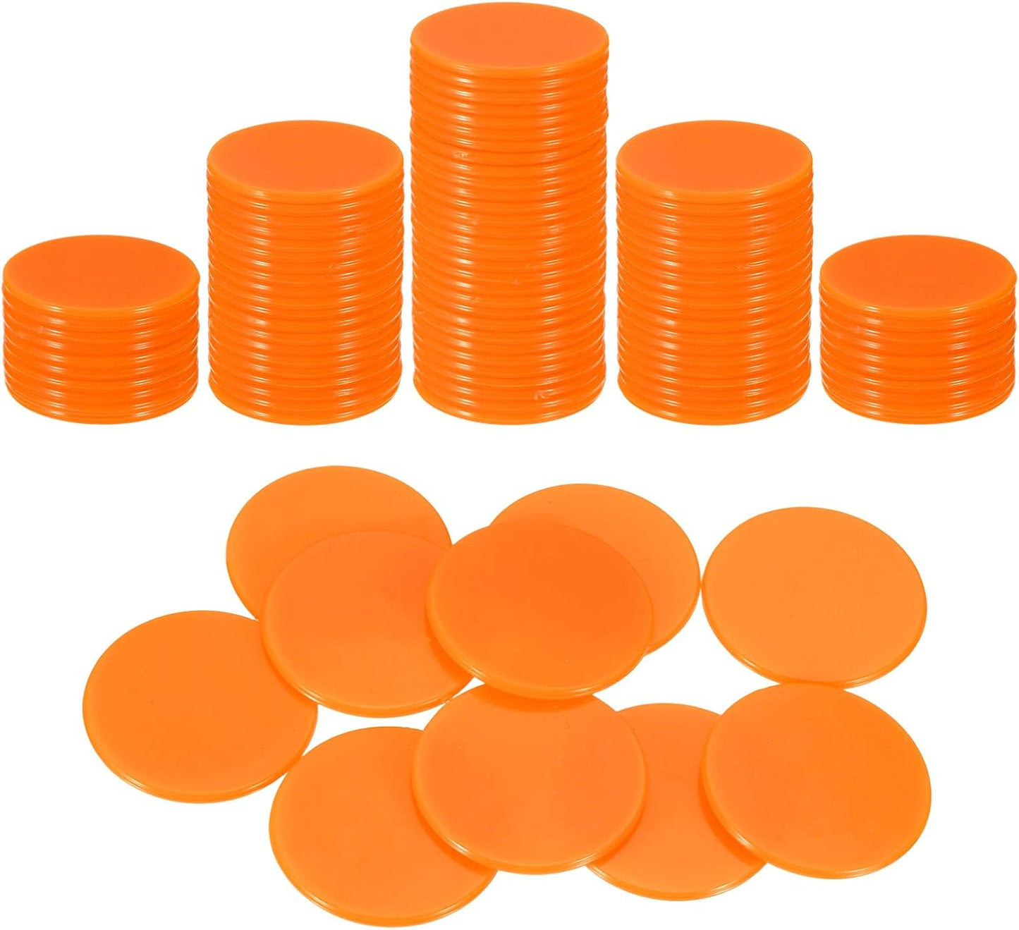 uxcell 120Pcs 1 Inch Poker Chips, Plastic Bingo Chips Learning Counters Counting Counters Disks Markers Opaque Game Tokens for Game Play Math Counting, Pink, Flat