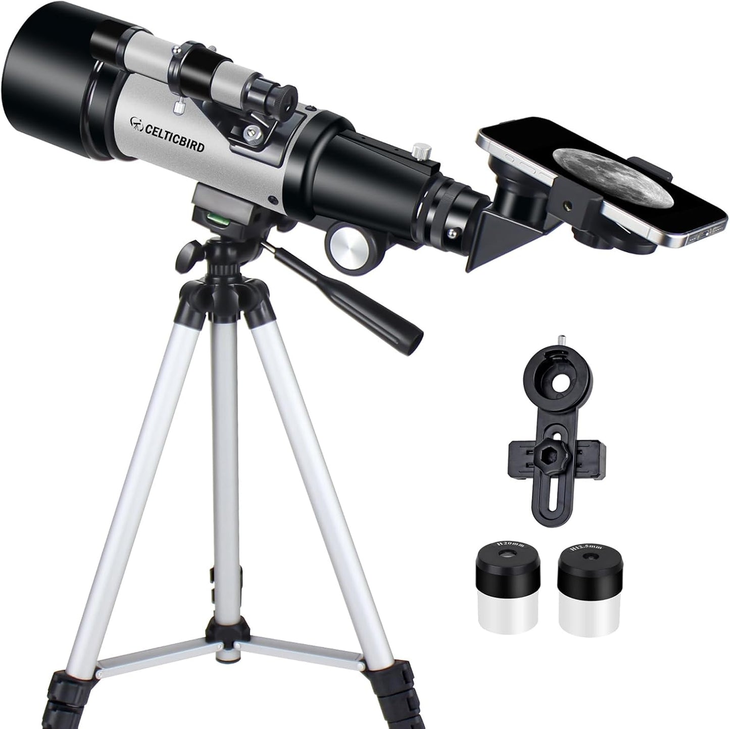 Telescope for Kids Beginners, 70mm Aperture 400mm Astronomical Refracting Telescope for Adults Students - Travel Telescopes with Tripod, Phone Adapter(Ocean Blue)