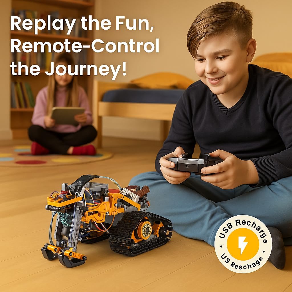 5 in 1 STEM Robot Building Kit, 673 Piece APP/Remote Control Mech RC Robotics for Kids Ages 8-12, Educational Science Kit Coding Robots Toy Building Set, Birthday Gifts for Boys Age 8-14+