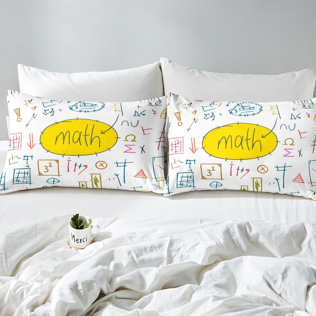 Erosebridal Science Theme Bedding Set Queen Size for Boys Girls Chemistry Periodic Table Print Duvet Cover Chemical Subject Theme Comforter Cover Teens Kids Math Science Atyle Bedspread Cover 3 Pcs