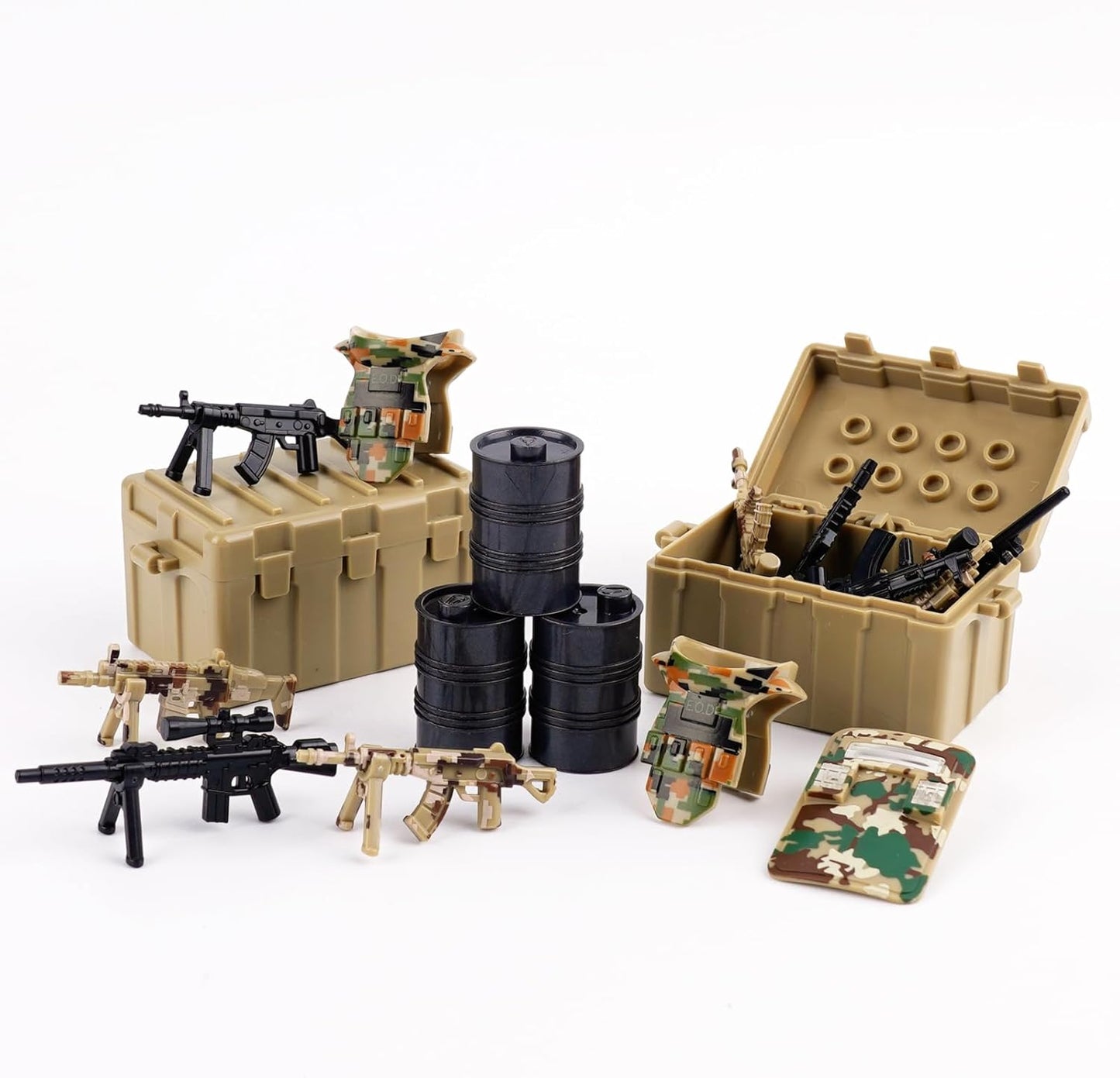 Military Army Weapons Pack Accessories - Special Army Swat Team Building Block Toys,Militray Soldier Armor Camouflage Weapons E.O.D Suits Equipment Gear Sets