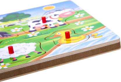 Wooden Transportation Sound Peg Puzzles for Toddlers, Wooden Pegged Puzzle with Sound Effect for Toddlers and Preschoolers, Educational Learning Toy Gift