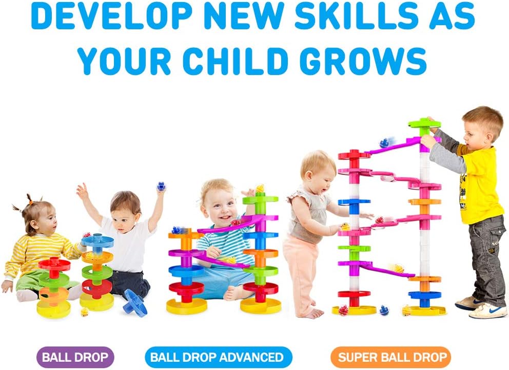 WEofferwhatYOUwant Ball Drop Spacers – 9-Piece Expansion Set for Marble Run Towers, Ramps & Tracks – STEM Building Toy Accessories for Toddlers, Kids, Preschool Learning & Montessori Play