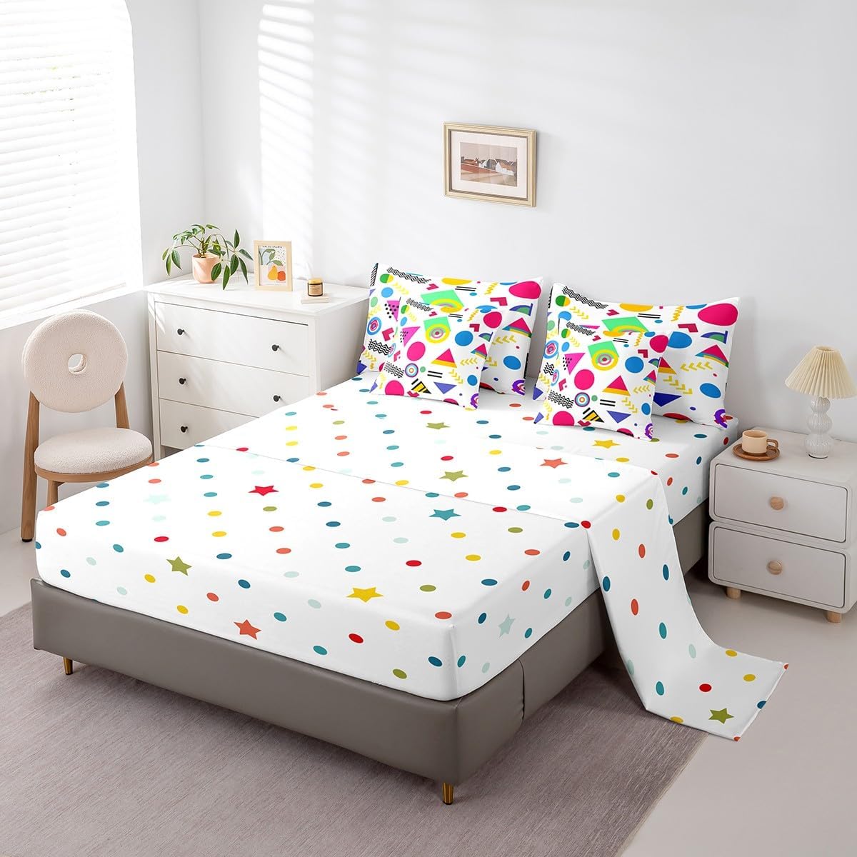 Erosebridal Chemical Equation Bed in a Bag Queen Comforter Set 7 Piece,Chemistry Bedding Sets Science Students Learning Gift Sheet Set with Comforter,Molecular Formula Education Bed Set - Colors B