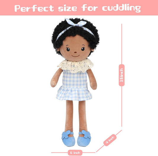 Soft Baby Doll Toys,16 inch Educational Plush Doll for Girls Learning Sensory Montessori Toy Birthday Gifts Cuddly Plush Toys for Toddler Kids (Yellow)