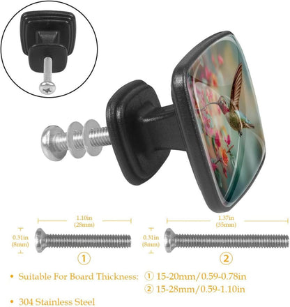 4 Pack Cabinet Knobs Drawer Pulls, 30mm Round ABS Glass Drawer Hardware Growing Butterfly Cabinet Handles with Screws for Dressers Kitchens Cupboard