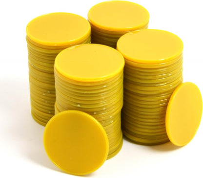 Smartdealspro 100pcs 32mm/1.26 Inch Opaque Plastic Learning Counters Disks Mini Poker Chips Game Tokens with Storage Box (Red)