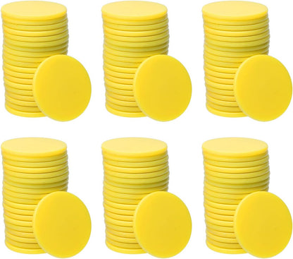 Shapenty 25mm/1 Inch Small Plastic Learning Counters Disks Chip Counting Discs Markers for Math Practice and Poker Chips Game Tokens with Storage Box,120PCS (Yellow)