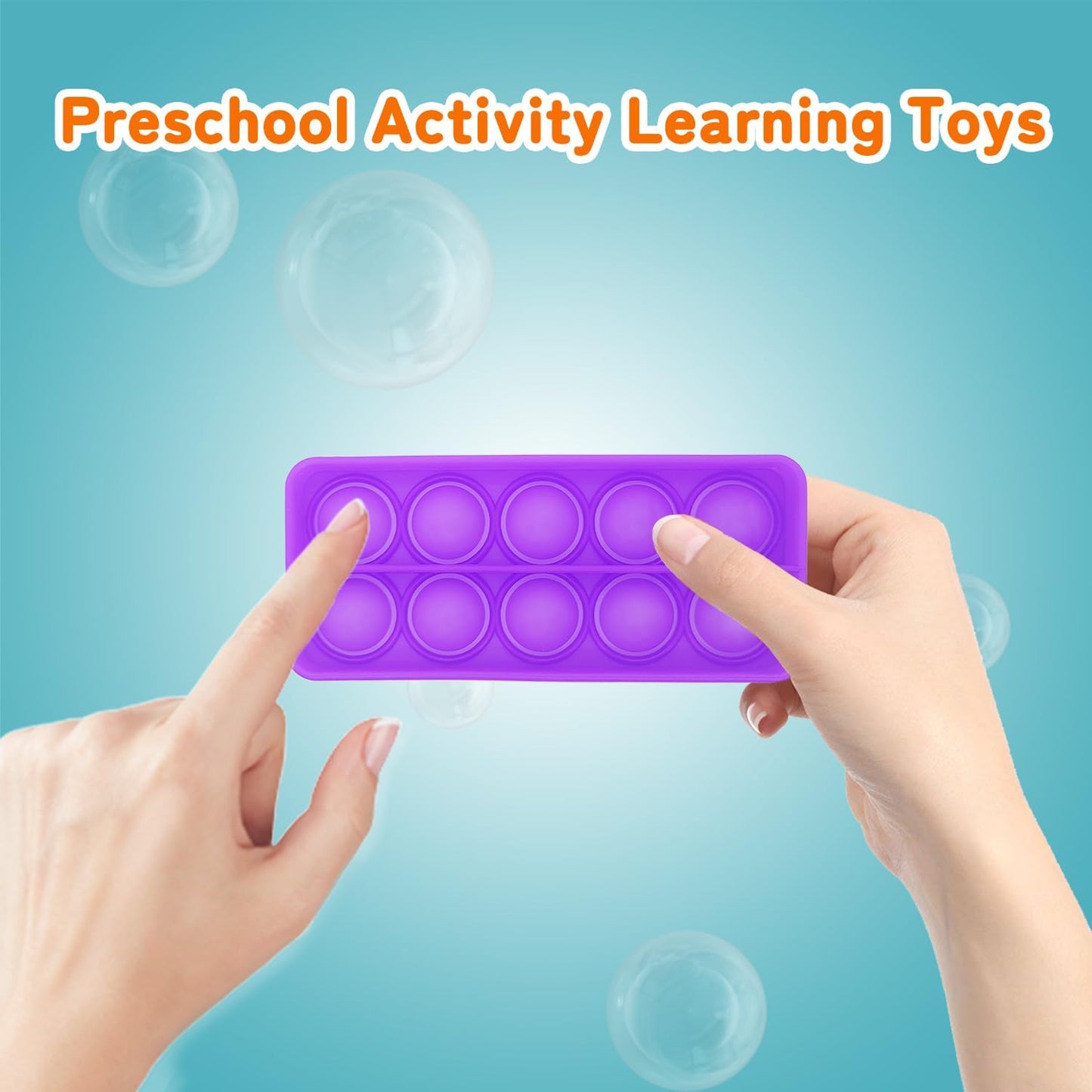 Ten Frame Pop Board, Fidget Toys for Classroom, Quiet Sensory Toys Bubble Poppers, Pop for Counting Math, Focus Tools for Kids, Montessori Educational Toy Gift for Kindergarten (Set of 6)