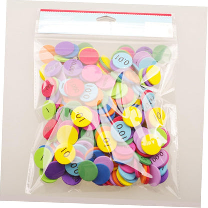 NUOBESTY 300Pcs Eva Value Disks for Math Learning Non Slip Place Value Disks for Counting Arithmetic Practice Wear Resistant Educational Manipulatives