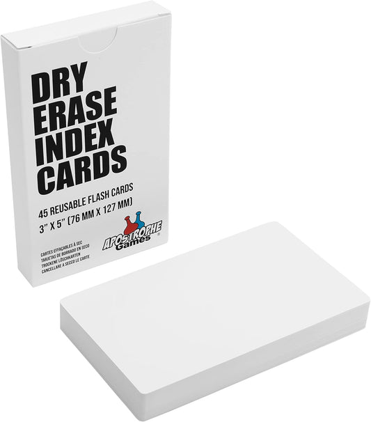 Dry Erase Index Cards – 45pcs Laminated 3x5" Cards Blank w/Box – Reusable Dry Erase Note Cards for School, Work, Housework, To Do Lists – Practical Index Card Sheets – 3 x 5-inch