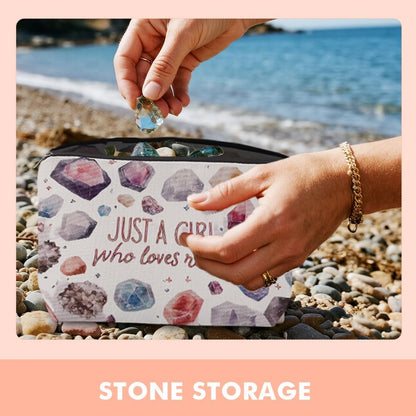 Rock Collecting Bag for Kids Rock Collectors Bag for Collecting Rocks Lovers Christmas Birthday Gift for Daughter Niece Just A Girl Who Loves Rocks for Rock Hunter