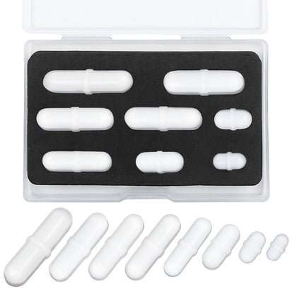 Magnetic Stir Bars with Magnetic Retriever Set, Lab Mixed Size PTFE Magnetic Stirrer Mixer Stir Bars PTFE Stiring Rod, 8x35mm, 8x30mm, 8x28mm, 7x30mm Magnetism for Laboratory Home DIY Project