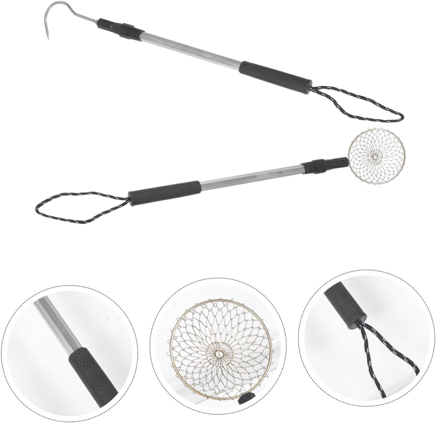 Telescopic Sand Sifter Kit with Detachable Shell Scoop and Hook Aluminum Alloy Beach Shovel for Convenient Sand Screening and Shell Collecting Lightweight Reusable Tool for