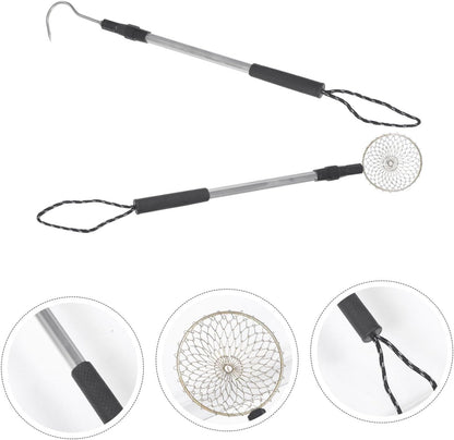 Telescopic Sand Sifter Kit with Detachable Shell Scoop and Hook Aluminum Alloy Beach Shovel for Convenient Sand Screening and Shell Collecting Lightweight Reusable Tool for