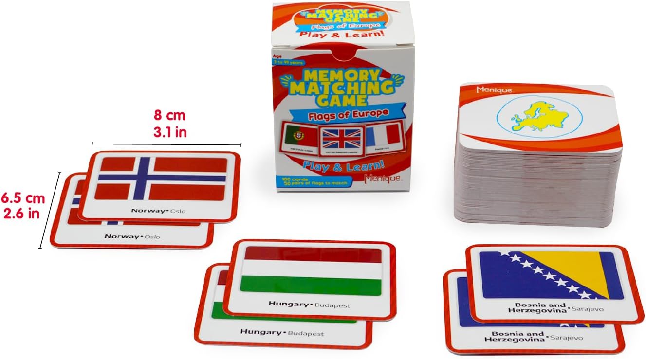 Menique Wild Animals Memory Matching Game – 80 Cards (40 Pairs) with Real Photos – Includes Educational Booklet with Animal Facts – Fun & Cognitive Game for Kids and Adults
