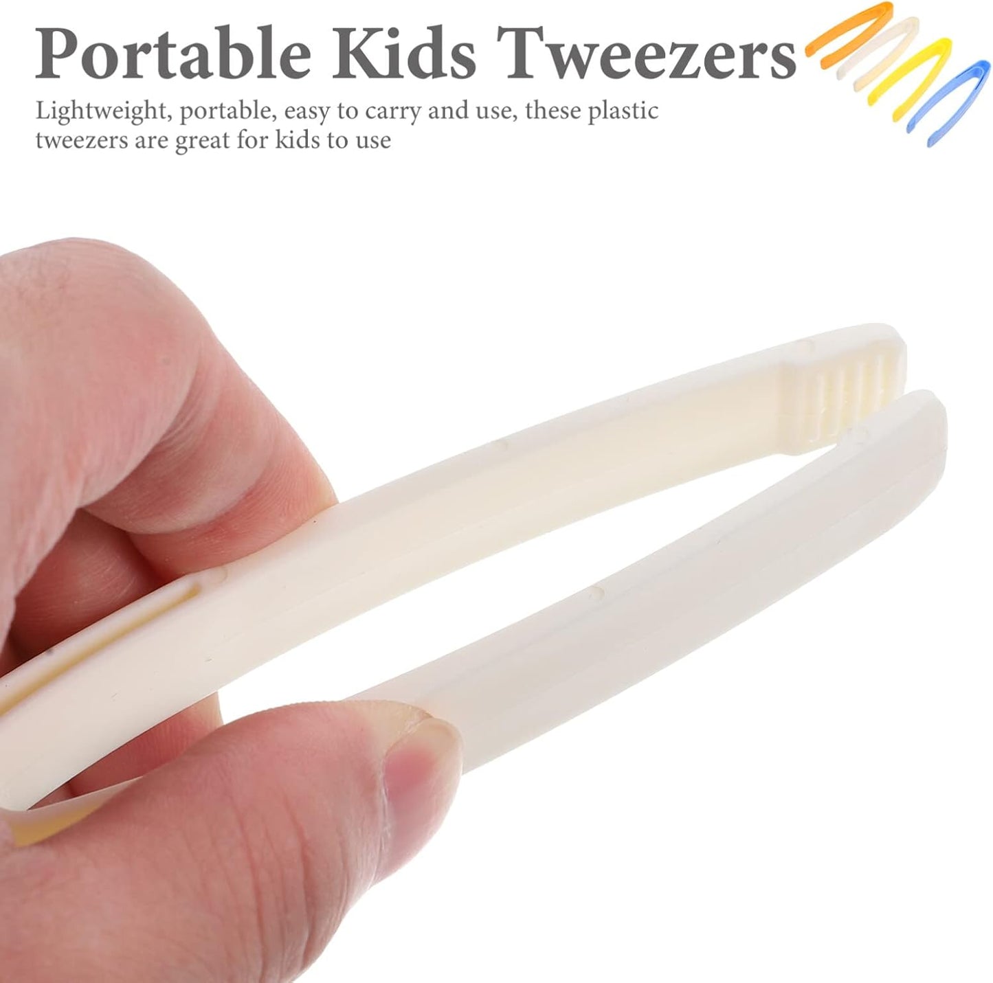 20PCS Toddler Plastic Tweezers Sensory Tongs Experiments Toy Tweezers Craft Non-slip Plastic Teaching DIY Craft Project Accessories Beading Kit