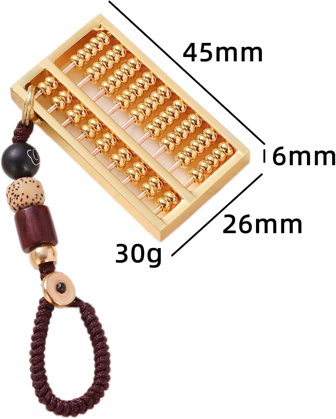 9 Gears Mini Brass Abacus Mini Copper Abacus Chinese Math Calculating Tool，Can be Used as Decoration, Pendant, Jewelry, a Variety of use scenarios