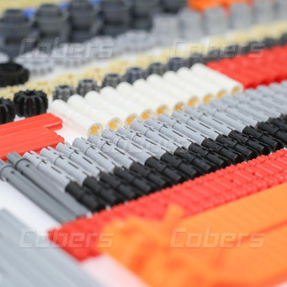 496Pcs Technic-Parts Pieces Gears-Axles-Pins-Connectors Compatible with Major Brand Power-Function Cars-and-Motors