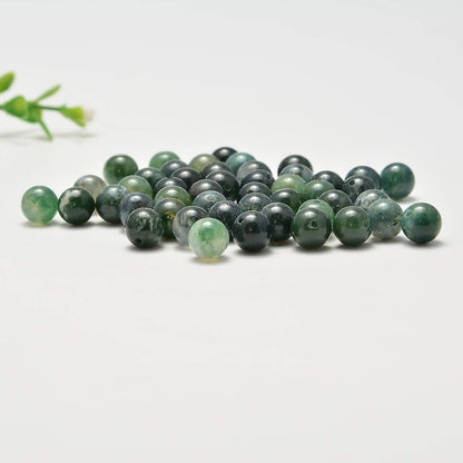 NCB 100pcs Original Natural Stone Beads Gemstone Round Loose Beads 6mm 8mm 10mm (Blue Aventurine, 6mm 100Beads) - Colors B