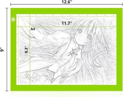 LitEnergy A4 LED Copy Board Light Tracing Box, Adjustable USB Power Artcraft LED Trace Light Pad for Tattoo Transferring, Drawing, Sketching, Animation, Stenciling, Diamond Art Painting Accessories