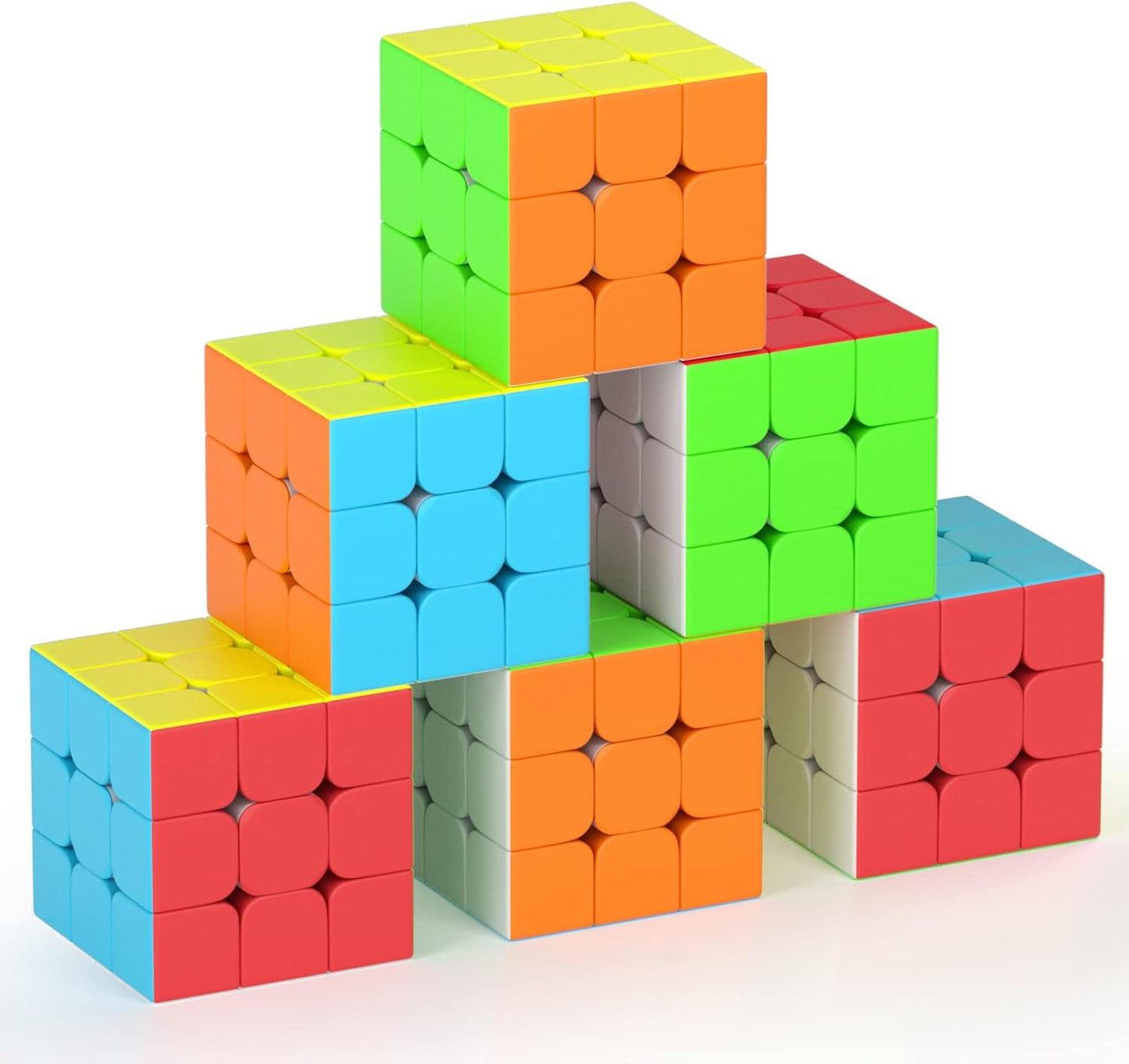 Full Size 3x3x3 Speed Cube Set, 2.2in Puzzle Party Favors Toy Stickerless Magic Cube Set, School Classroom Prize for Students, Birthday Party Stocking Stuffers Gifts for Kids Teens Adults(10 Pack)