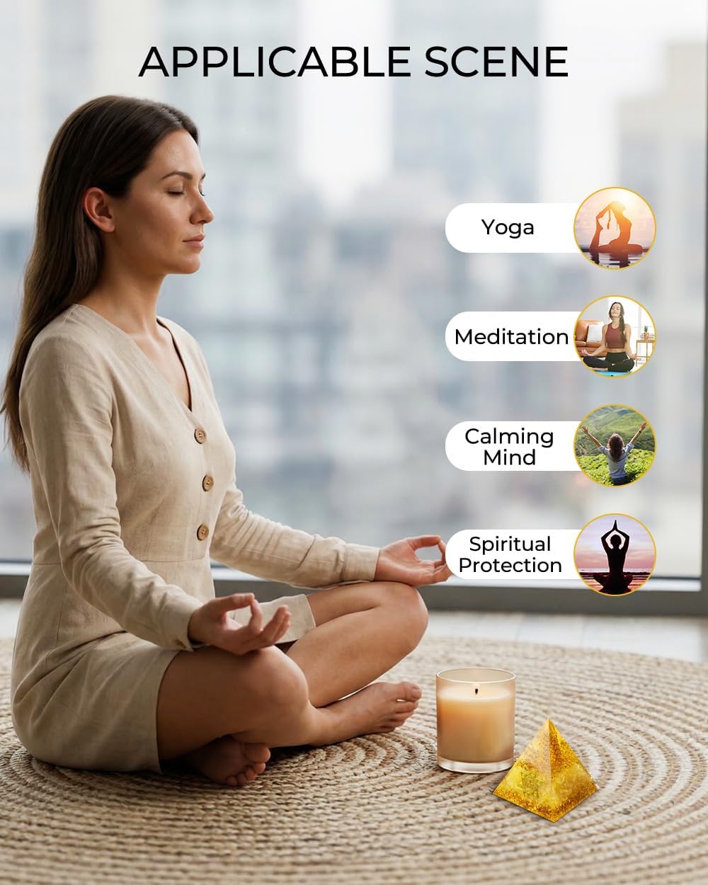 Crystals and Healing Stones, 9 Pcs Healing Crystals Set, 7 Chakra Crystal Stones Set Real Natural Selenite Pyramid Reiki Raw Rock Energy Protection Meditation with Wooden Box, Crystal Gifts for Women