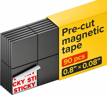 Hyper-Sticky Magnets with Adhesive Backing (300 pcs) - Strong Magnetic Squares for Whiteboard, Fridge, Crafts - Easy to Cut Stickers for Planning and Organization - Science Education Magnets